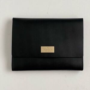 Kate Spade Black Wallet with Gold Logo with Pink Interior